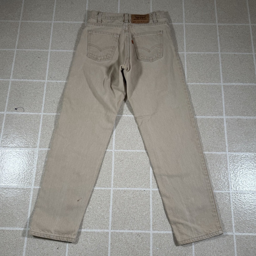 Vintage Levi's 550 Orange Tab Jeans 28x29 Beige Tan Relaxed Fit Tapered Made USA